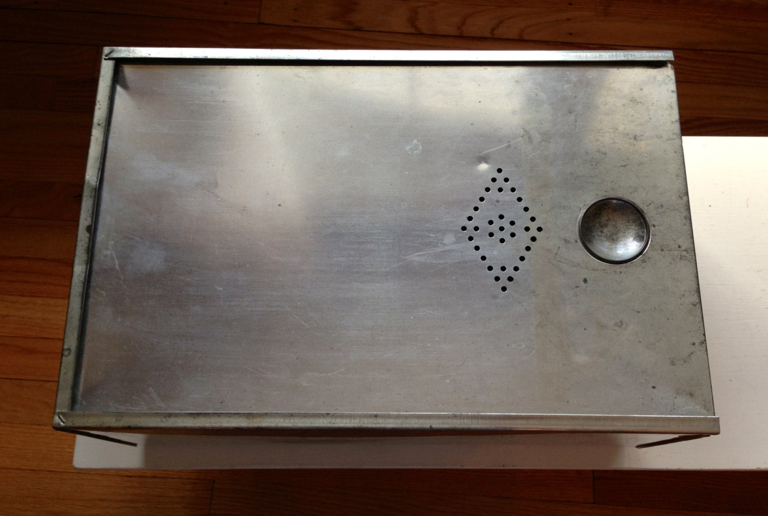 Vintage Large Metal Bread Box Bread Drawer Retro Mad by QueenAnnes