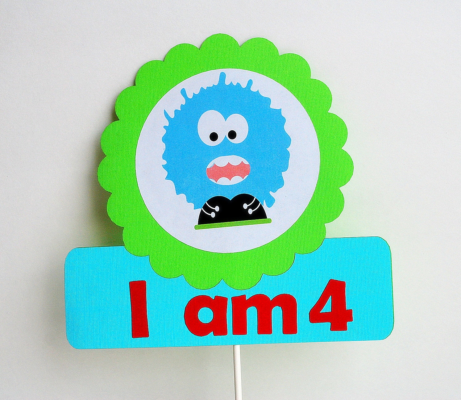 Monster Birthday Age Centerpiece, I AM 4 or any AGE Little Monster Centerpiece A697 Il_570xn