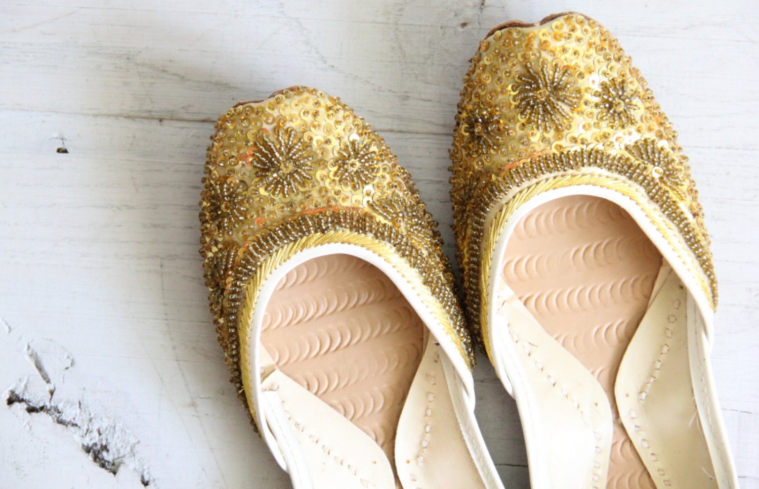 vintage handmade sparkly ballet flats - size 6