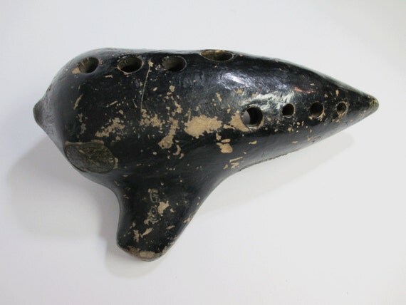 Antique Ocarina Wind Flute Ancient Musical by UrbanRenewalDesigns