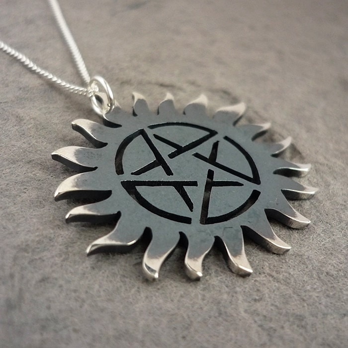 Supernatural Protection Necklace in blackened sterling silver