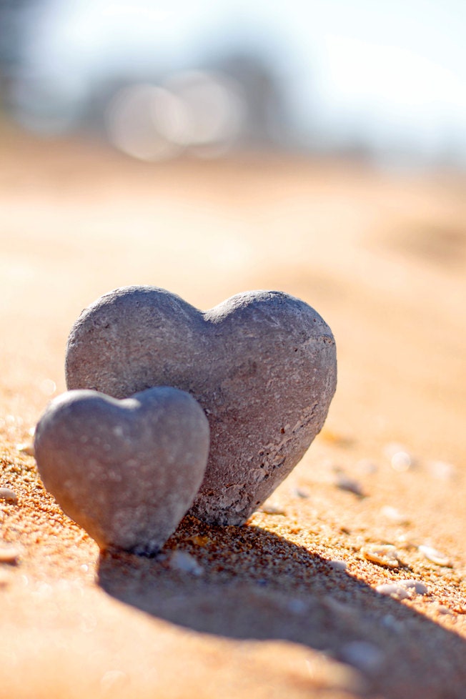 Love Photography Solid as A Rock 8 x 12 Print. Love, Beach, I love you, Heart shaped stones, love hearts, beach love, sand, romantic