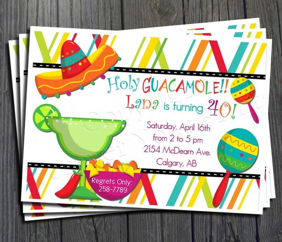 Mexican Fiesta Invitation - FREE Thank You Card included Il_570xn