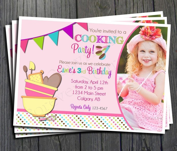Baking Party Invitation - FREE Thank You Card included Il_570xn