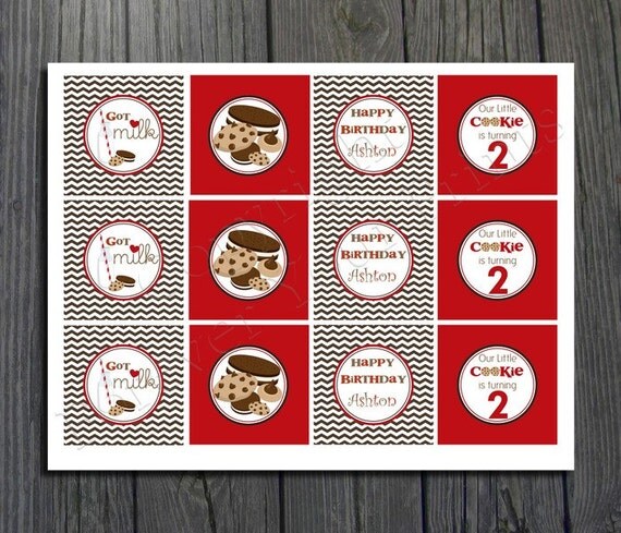 Milk and Cookies Party - Cupcake Toppers Il_570xn