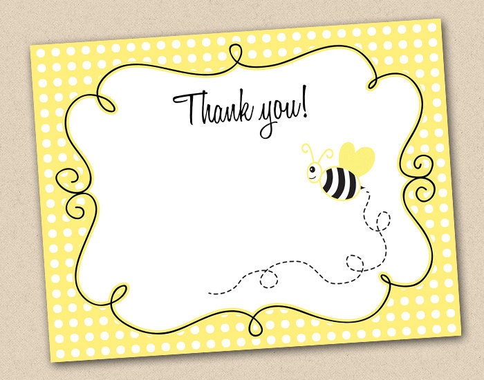 Mom to Bee Matching Thank You Card Il_570xn