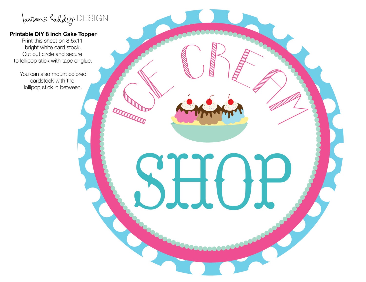 DIY, Ice Cream Shop Birthday PARTY PACK Il_570xn