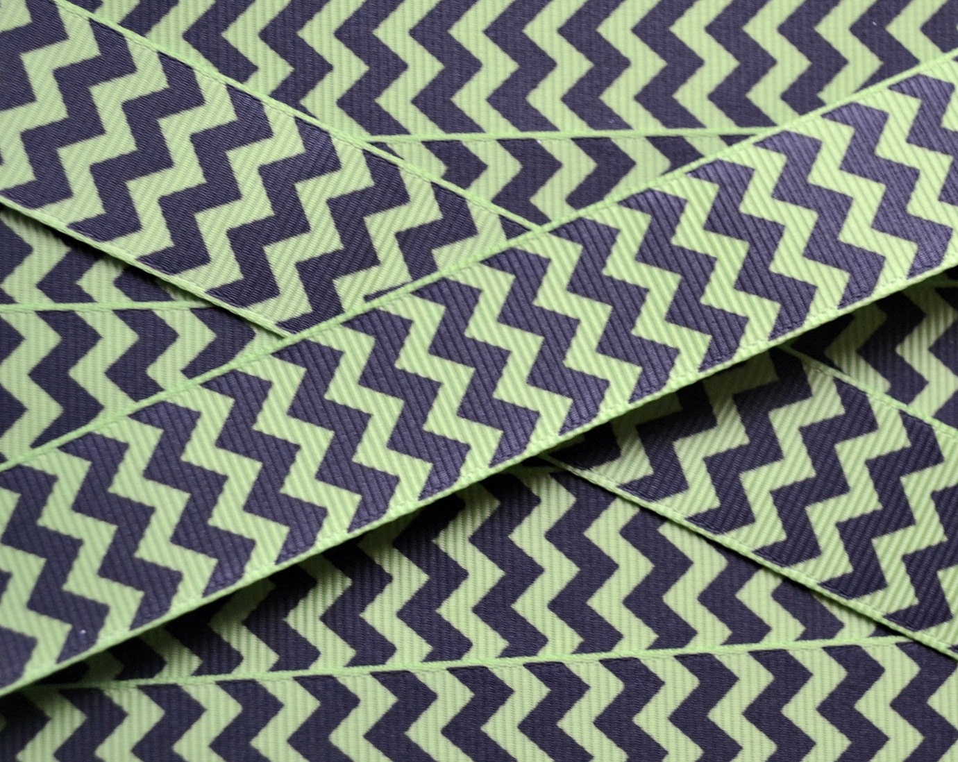 Preppy Navy Chevron on lime green 7/8" grosgrain- high quality Il_570xn