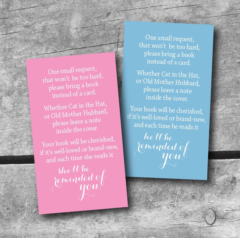 INSTANT DOWNLOAD Baby Shower Book request Card - color choice PRINTABLE Itsy Belle Il_170x135