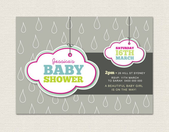 Printable Baby Shower Invitation Template - Rainy Day Il_570xn