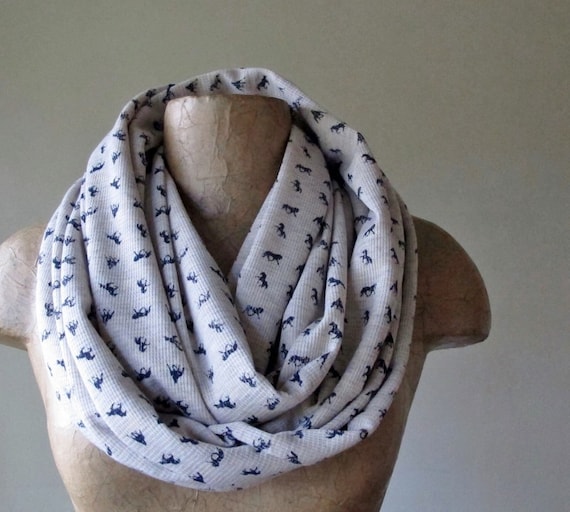 Equestrian Infinity Scarf Horse Lover Scarf Black by EcoShag