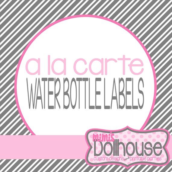 A la Carte Water Bottle Labels from any Mimi's Dollhouse Design PDF/JPEG Il_570xn