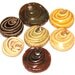 Set of 6 Coloured Patinated Patina Brass Beads 12mm Pantone Chestnut Autumn Seafoam