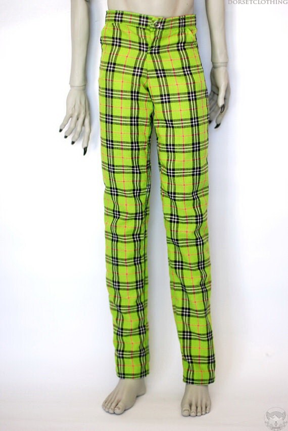 Super Gem Lime Green Plaid Pants For Sd Bjd By Dorsetclothing