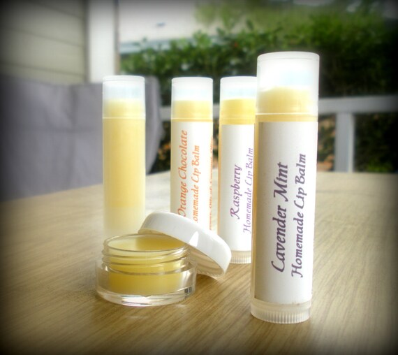 Essential Oil Lip Balm with Shea Butter and other by MDJCreations