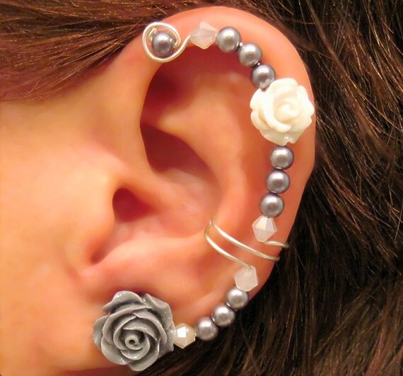 Cartilage Ear Cuff Wedding Bridal Prom Non Pierced "Forever Beautiful" Conch Helix Cuff Quinceanera
