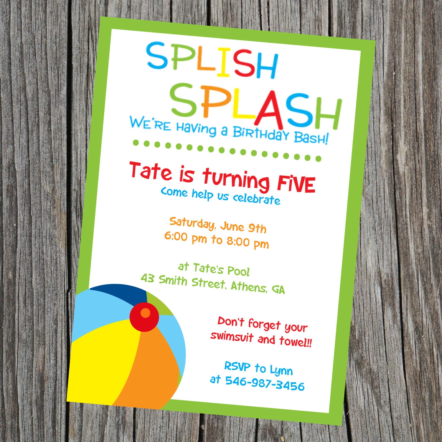 Splish Splash Pool Party Bash Birthday Invitation By Cohenlane 