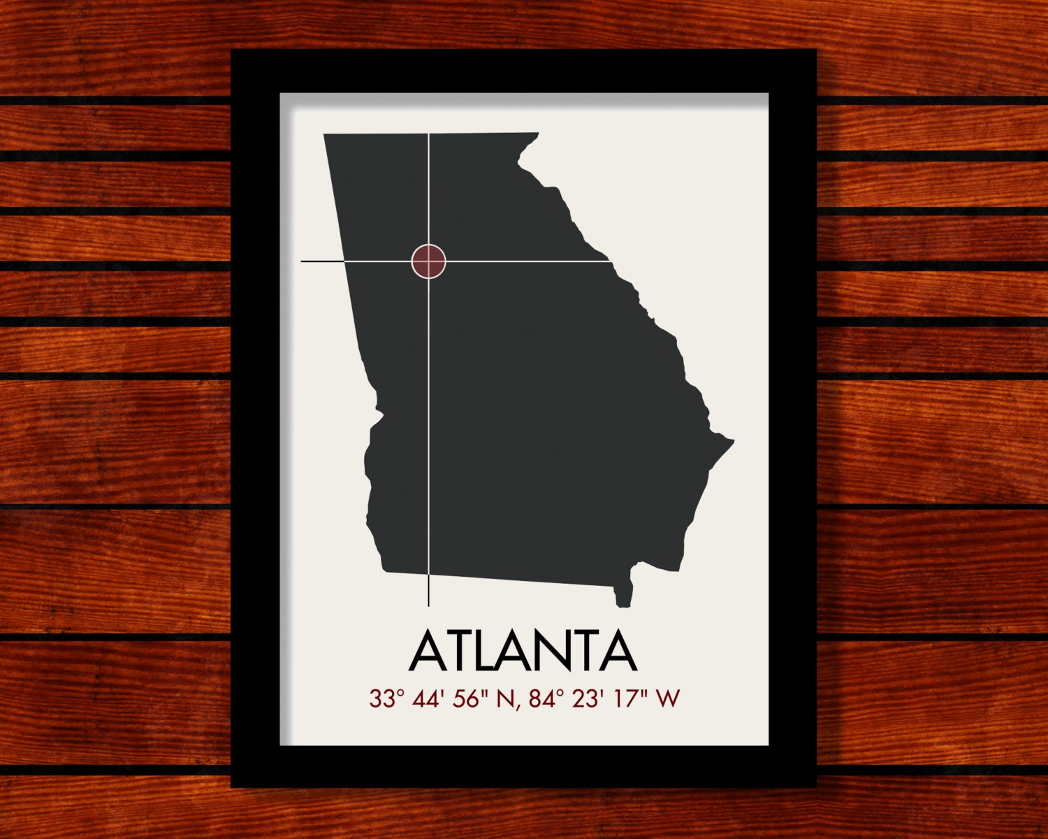 Atlanta Latitude Longitude Map Art City Print 11 by MrCityPrinting