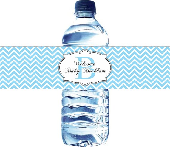 75 Waterproof Chevron Pattern Water Bottle Labels - Self stick and glossy Il_570xn