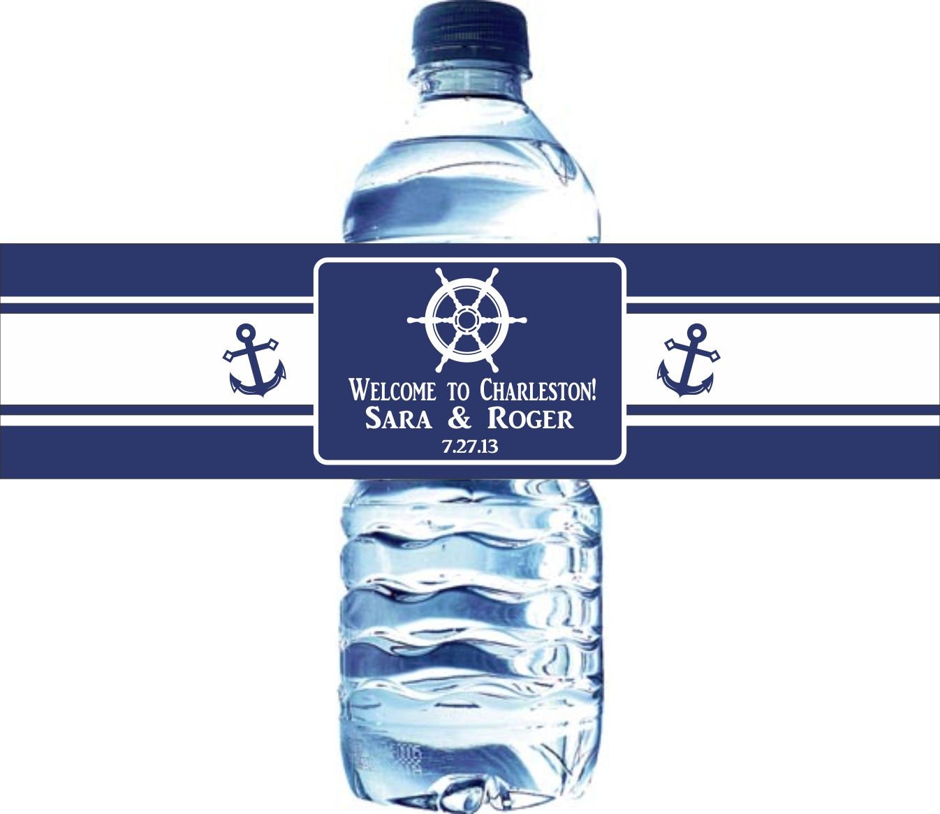 50 Nautical Waterproof Water Bottle Labels - Any colors available Il_570xn