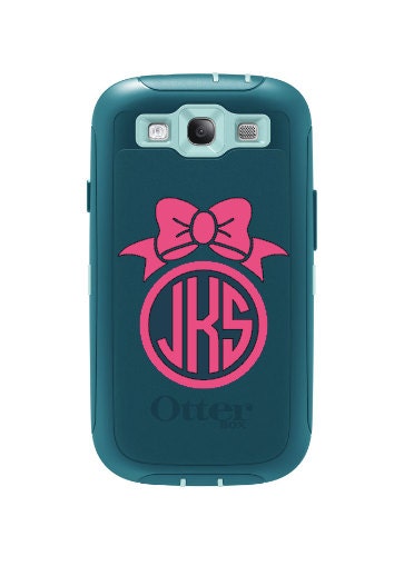 Cell Phone Monogram Decal by CuttinCrazy on Etsy