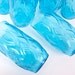 Vintage Teal Blue Glasses Raised Design Set of Ten Aqua Blue Glassware