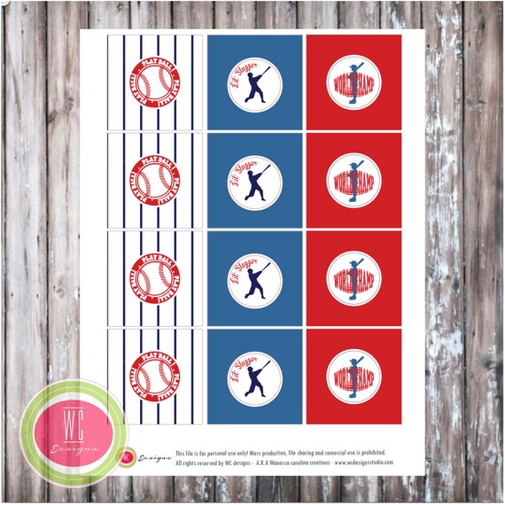 BASEBALL Favor tags - Baseball Party Printables - Instant Download - Designs by WC Designs Il_570xn