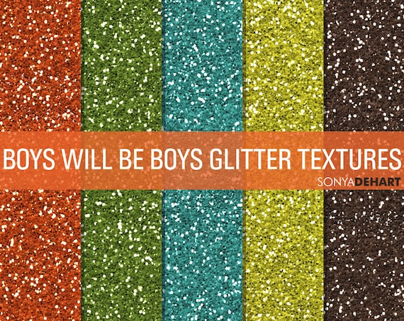 50% OFF Black Friday Sale Glitter Digital Papers Glitter Textures Paper Pack Boys Will be Boys Instant Download Il_570xn