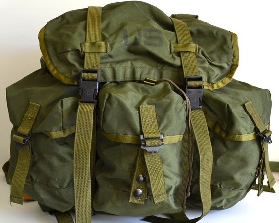 Vintage Army Back Pack Bag Alice Pack Olive by VintageAndSupply