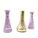 vintage milk glass vases // metallic silver, lilac purple, upcycled vase, 60s decor, retro, spring, wedding, feminine