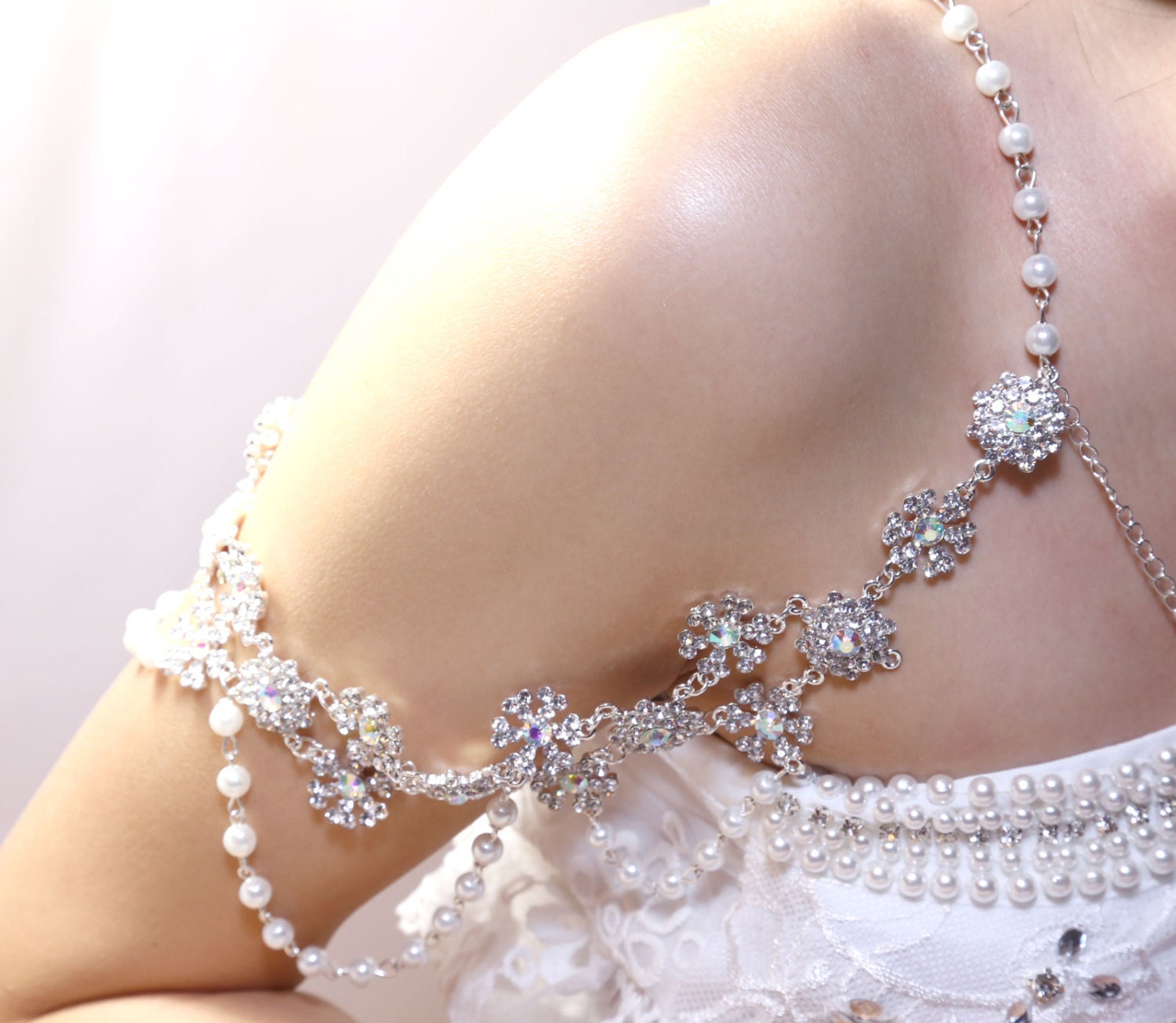 Bridal Wedding Bra Strap Halter Jewelry Rhinestone by BlingGarden