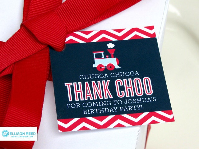 Train Favor Tags - Train Birthday - Chevron - Train Printable - Boy Birthday - Chevron Birthday - Printable Party - First Birthday Il_570xn