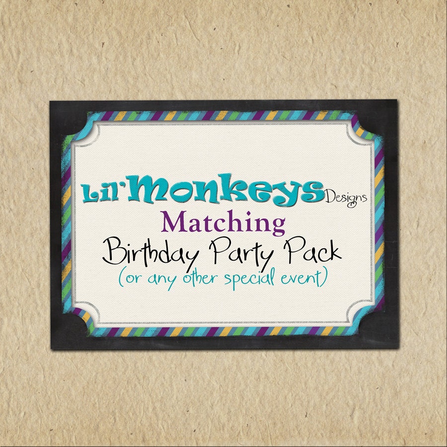Custom Birthday Party Pack - Any Event, Engagement, Baby, Bridal - Digital, Printable designs, Matching any design in my shop - Il_170x135