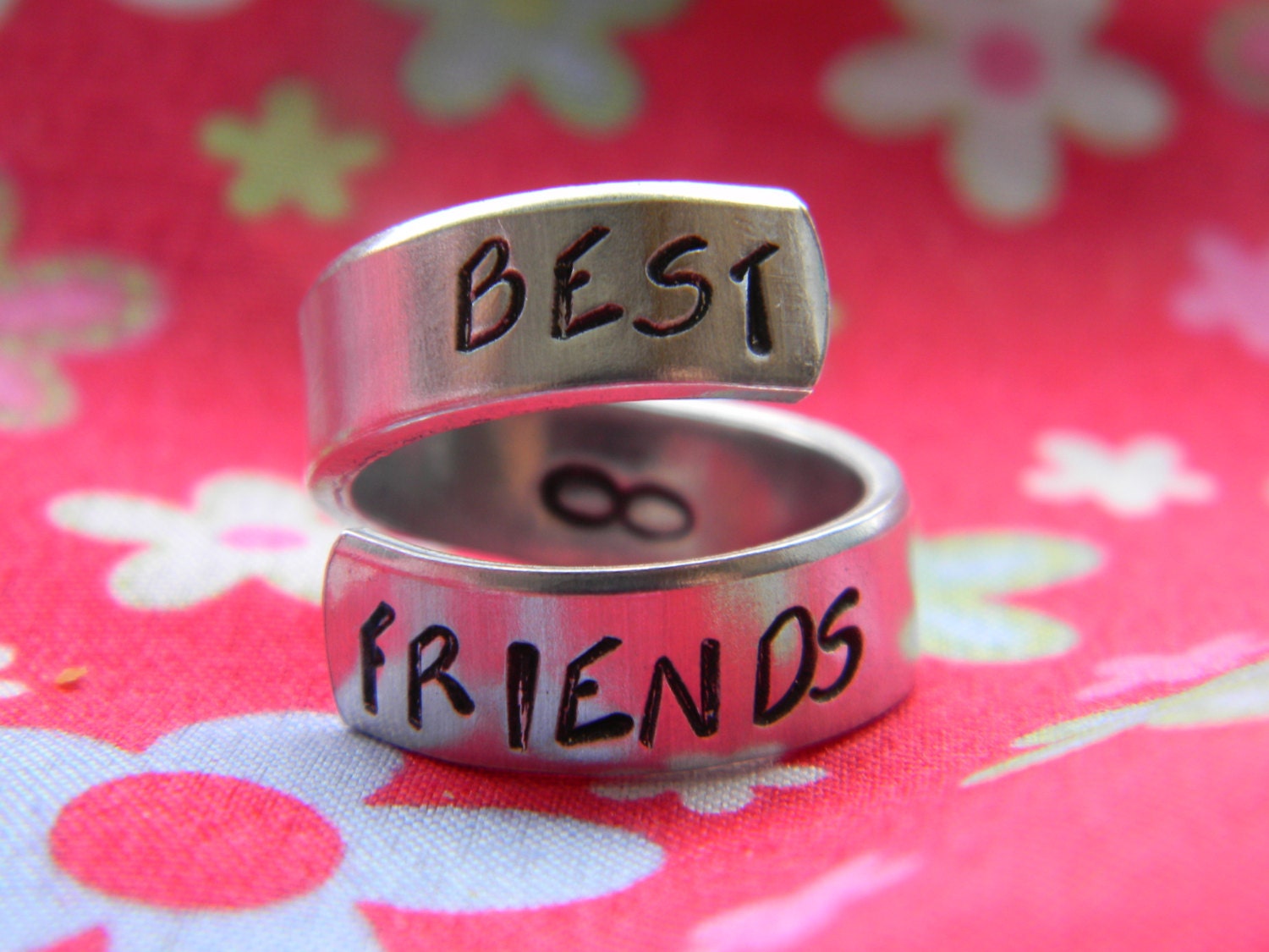 Items similar to best friends forever aluminum ring on Etsy