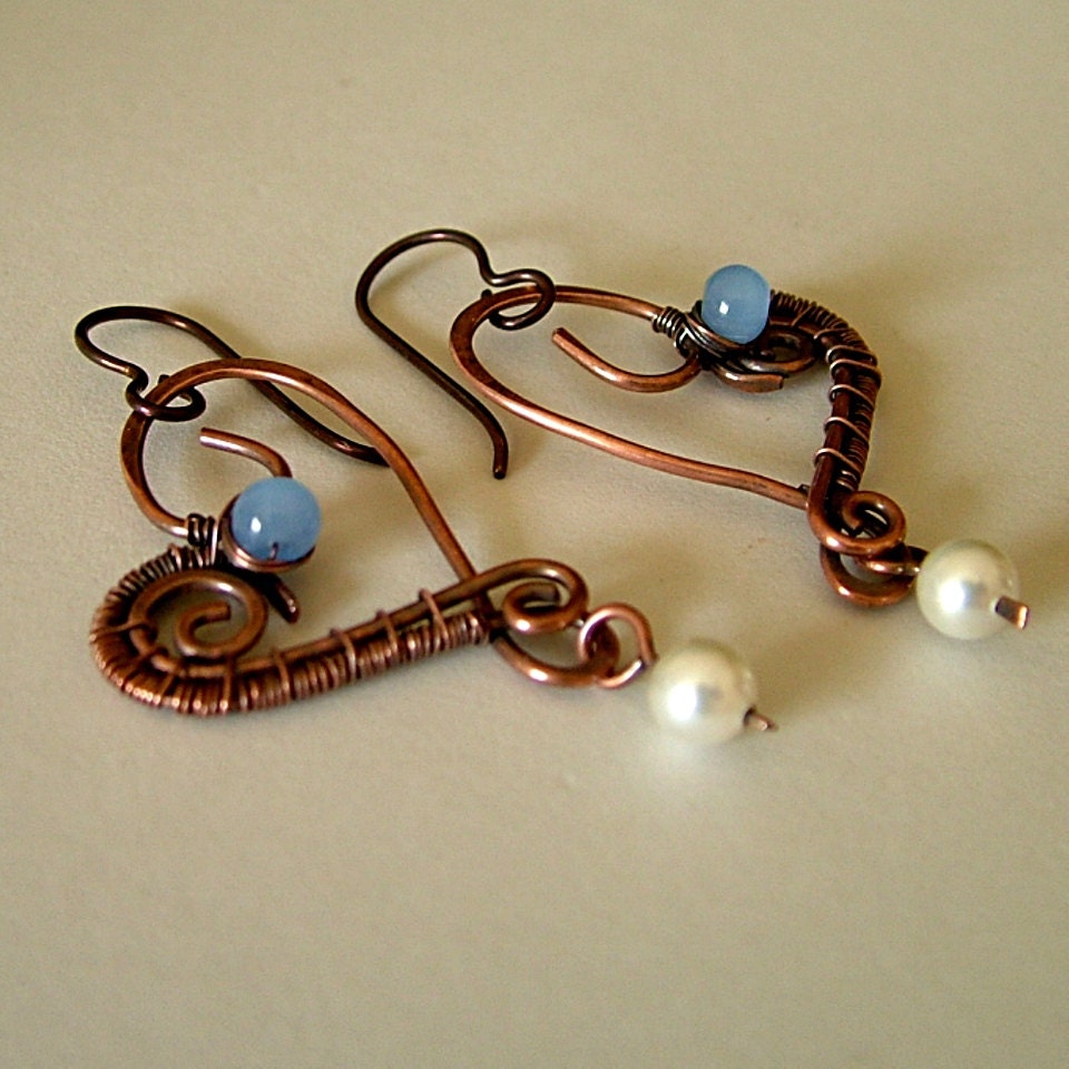 Copper Jewelry Antiqued Oxidized Copper Heart by KDTwistedElements