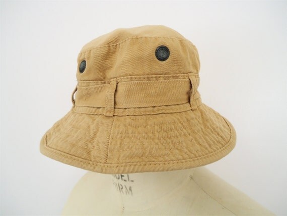 Classic Khaki Fishing Hat / vintage tan canvas by CompanyMan