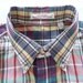 Vintage 100% Cotton Indian Madras Button Down Collar Short Sleeved Casual Shirt XL 16. Made in USA.