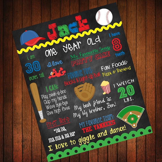 Custom Birthday Poster: Baseball Theme