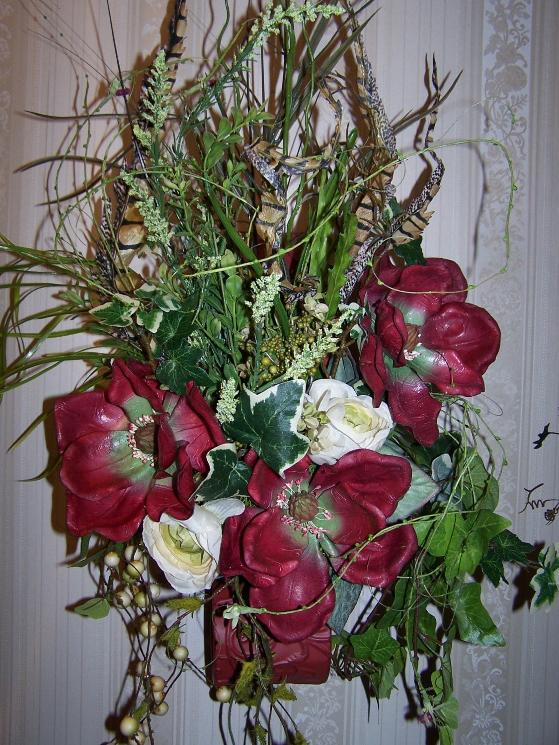 Items Similar To Wall Floral Sconce Arrangement, Table Arrangement 