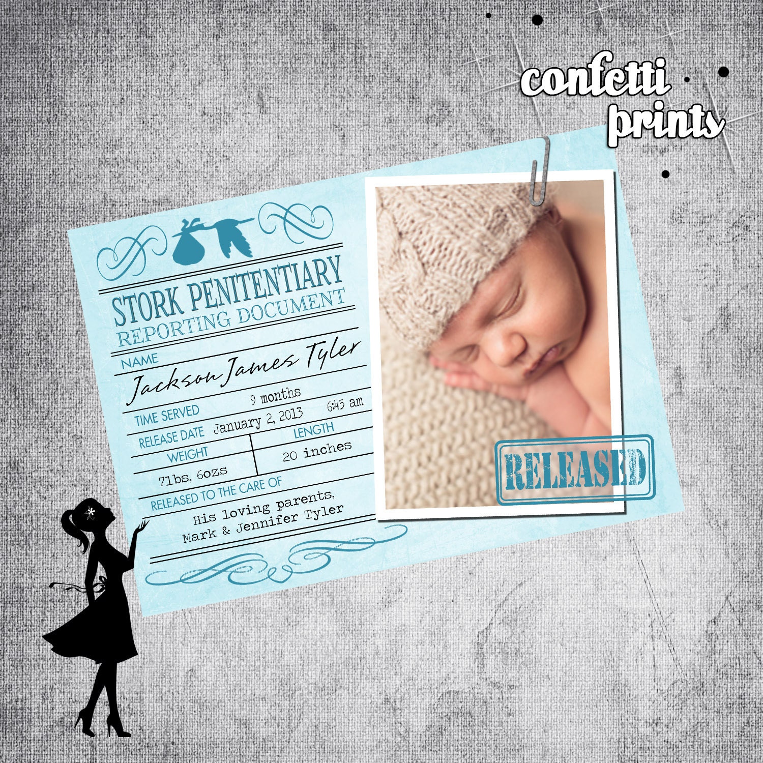 Photo Birth Announcement - JUST RELEASED Printable Il_570xn