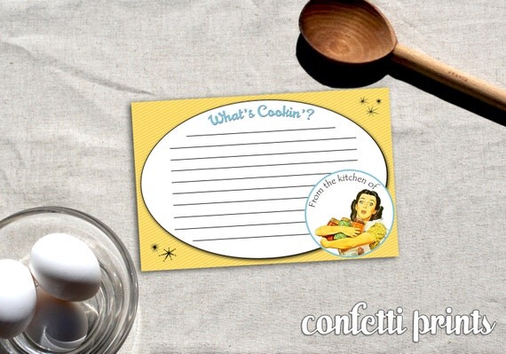 Retro Housewife Recipe Card - GOSSIP GIRLS Printable Il_570xn