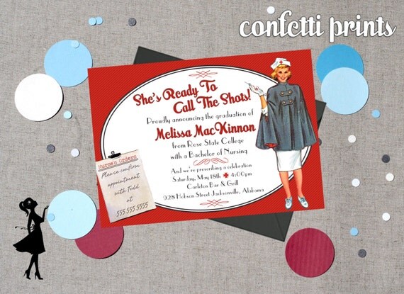 Graduation Invitation - CALLING THE SHOTS Printable Il_570xn