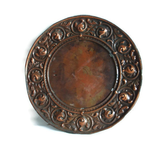 Weathered vintage copper plate WALL hanging by