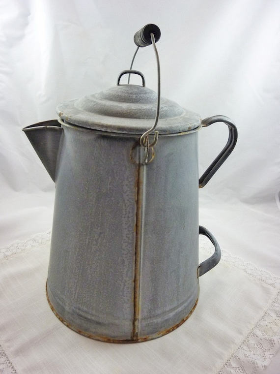 Vintage Campfire Enamelware Coffee Pot Extra by SheLeftUsThis