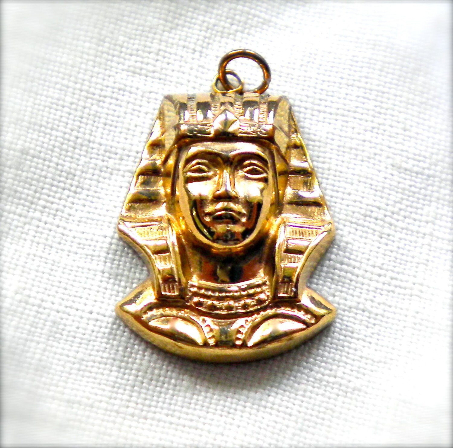 RESERVED Signed WINARD Egyptian King Tut Charm Pendant Gold Filled