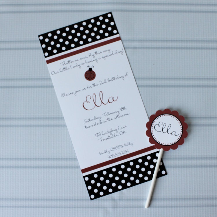 Sweet Ladybug Printable Party Invitations : Printable Party Designs by The Tiny Tiara Il_570xn