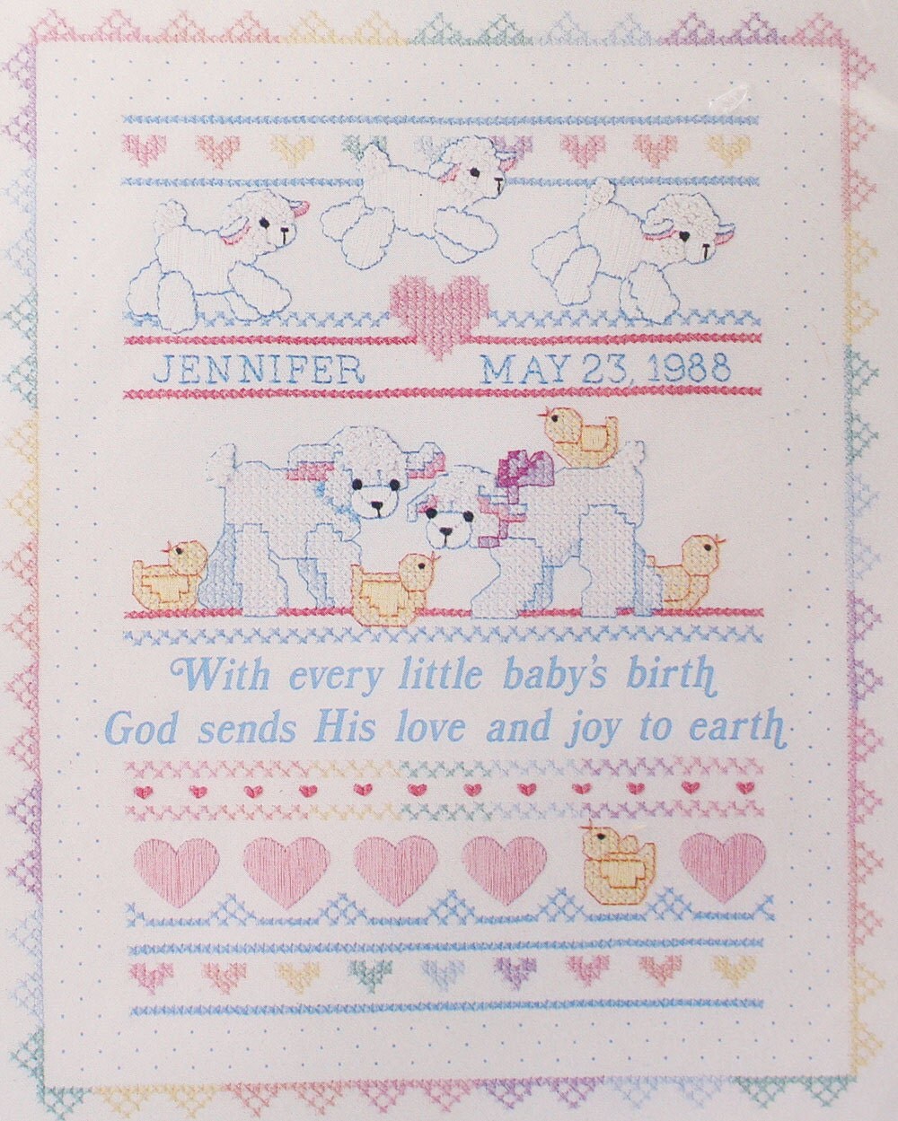 Lambs Birth Record Vintage Nursery Wall Decor by OrangeDogVintage