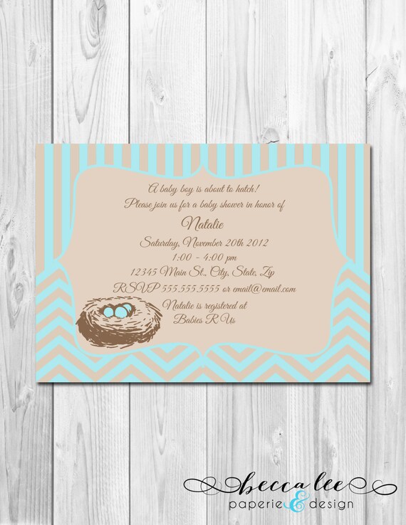 Egg and Nest Baby Shower Invitation - DIY - Printable Il_570xn