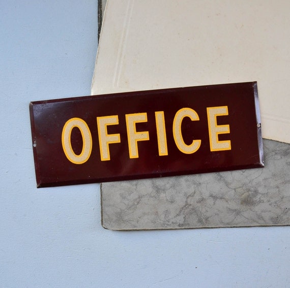 Vintage Metal Door Sign Office Original by PeachParlorVintage