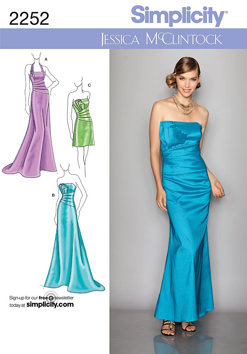 Prom Dress Pattern, Bridesmaids dress pattern, Evening Dress pattern ...